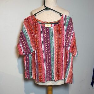 Maeve by Anthropologie Multicolor Boho Blouse